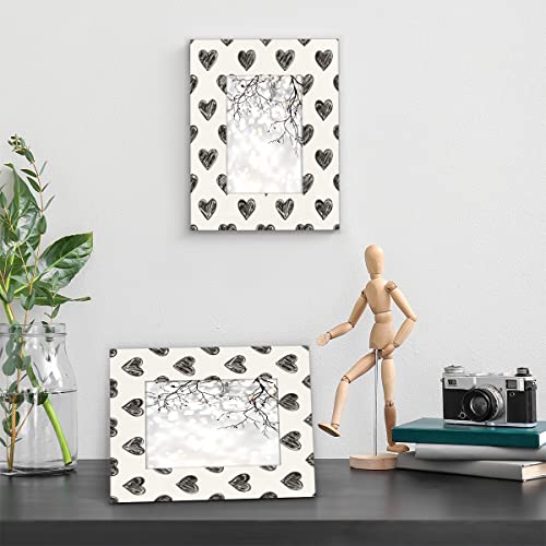 Cfpolar Polka Dot Hand Drawn Hearts 11X14 Picture Frame Wood Photo Display Without Mat Photo Frames For For Table Top Or Wall Decor #TOP4