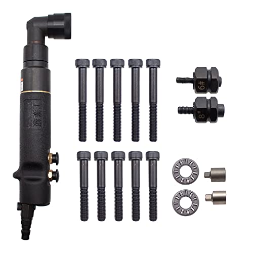 LeTkingok Industrial Grade Elbow Air Pull Setter Straight Pneumatic Riveter 90 Degree Right Angle Rahm Tools Rivet Nut M4-M8 2200RPM (M5 M6)