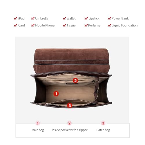Image of Cnoles Leather Backpack Purse For Women Fashion Ladies Vintage Bag Casual School College Travel Backpacks Bookbag