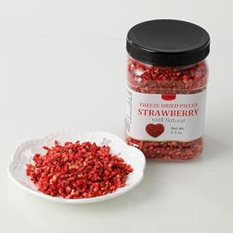 Premium Freeze Dried Strawberries Pieces 6.5 Oz/185g,Frozen Dried Strawberry,100% Natural & No Additives.
