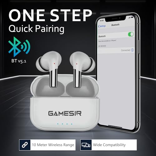Image of GameSir Fusionbeatx Pro Wireless Noise Cancelling In Earbuds-Sound Optimize, 42H Playtime, 45Ms Low Latency, 12Mm Bass Drivers, Zen Enc Mic, Ipx5 Water Resistance, Bluetooth 5.3, Type-C Charging(Grey)