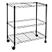 Oceanstar Portable 2-Tier Metal Rolling File Cart, Black