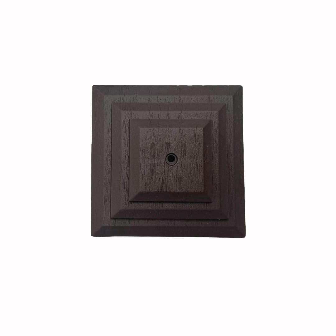 Linic Plastics Pack of 10 Plastic Fence Post Caps in Dark Brown to fit a 3" Square Fence Post, Rot Proof. (GT0044). UK Made. Free UK Postage