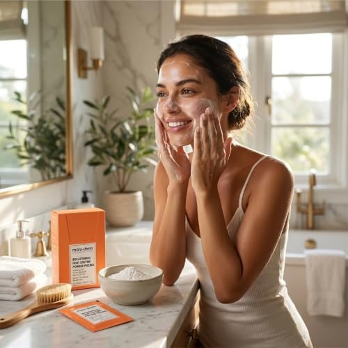 Maruderm Brightening Fruit Enzyme Powder Peeling - Gentle Exfoliating Face Cleanser for Dark Spots with Vitamin C - Uneven Skin Tone & Brighter Looking Skin - Powder Formula for Easy Use - 60g - Imagem 7