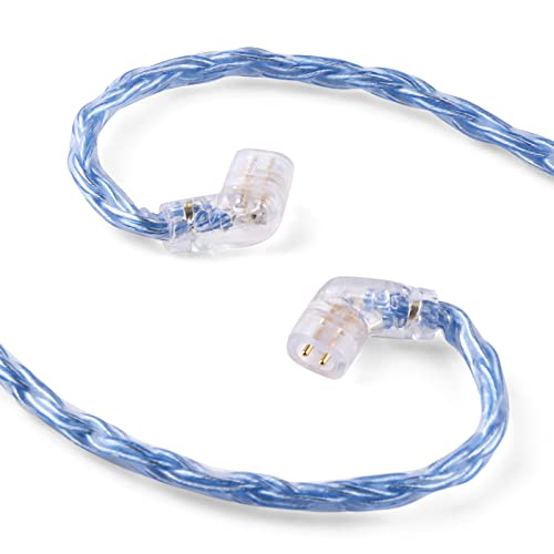 Image of Linsoul Tripowin Zonie IEM Cable, 16 Core Silver Plated Earphone Upgraded Cords, 1.25m SPC in Ear Monitor Cable for ZS10 PRO 2 AS10 PRO ZSN PRO X Wan'er SIMGOT EM6L(Recessed 2pin, 3.5mm)(Blue)