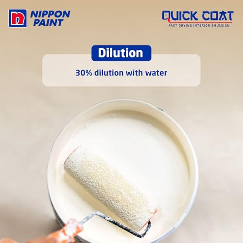 Image of Nippon Paint Quick Coat Interior Emulsion Paint - 5 KG (APPLE WHITE)-Quick Drying, Good Coverage, Low VOC-Paint for Wall, Living Room