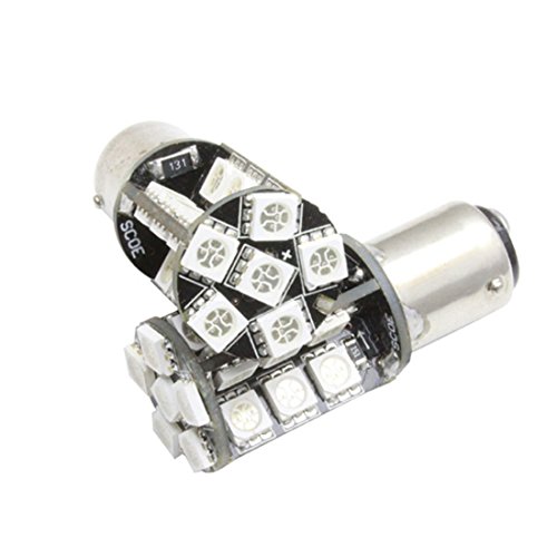 Scoe Auto Led Bulb Lamp Baz15D Py21W/4W 7225 Dc12V 30Smd Bright Energy Saving Nichia Chips Used For Brake Stop Back Up Tail Reverse Parking Side Marker Lights Pack Of 2- Yellow #TOP2