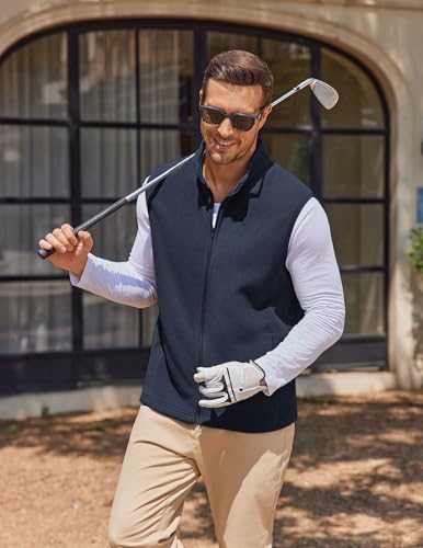 COOFANDY Fleece Vest for Men Lightweight Zip up SLeeveless Jacket Stylish Warm Jogging Casual Vests Blue Violet,L — view 4