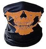 Material: tejido sintético KIRALOVE Pasamontañas de calavera - media cara - motociclista - ciclista - deportes - estiramiento - máscara - halloween - cosplay - disfraz - carnaval - talla única - color marrón horror cosplay