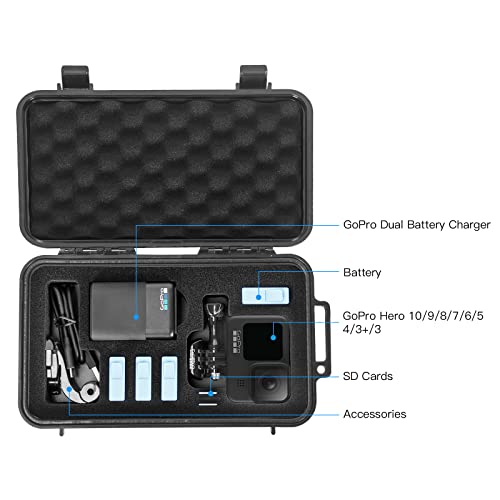 Smatree Waterproof Hard Case Compatible For Gopro Hero 11/10/9/8/7/6/5/Hero 2018 /Dji Osmo Action, Portable, Shock, Durable(Camera And Accessories Not Included)(Black) #TOP1