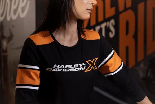 Image of HARLEY-DAVIDSON X Moto Contour Women's Long Line T-Shirt | Extended Hem | Cotton Blend | Urban Fit Crew Neck Tee