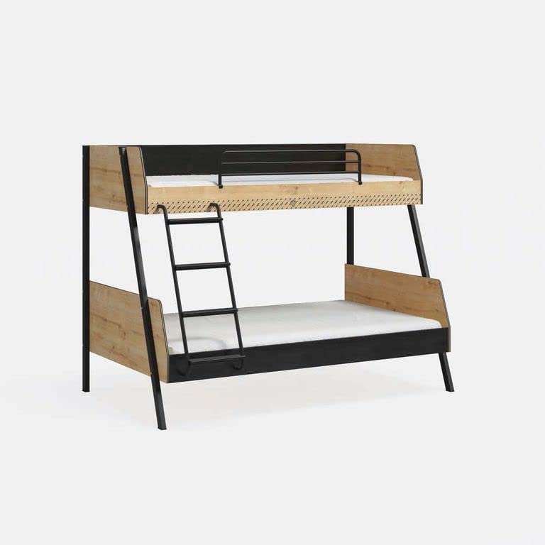 Froschkönig24 Cilek Black Etagenbett 90x200cm / 120x200cm Schwarz/Beige