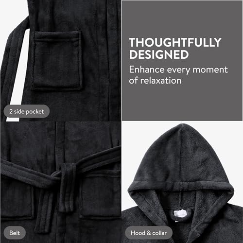 HOMELEVEL Bademantel für Kinder Jungen und Mädchen - Kinder Bademantel für Mädchen und Jungs - Kinderbademantel aus Korallenvlies - Kinderbademantel Junge Kuschelfleece