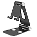 HITASION Adjustable Foldable Cell Phone Stand, Metal Aluminum Smartphone Holder Any Angle Desk Phone Stand Black