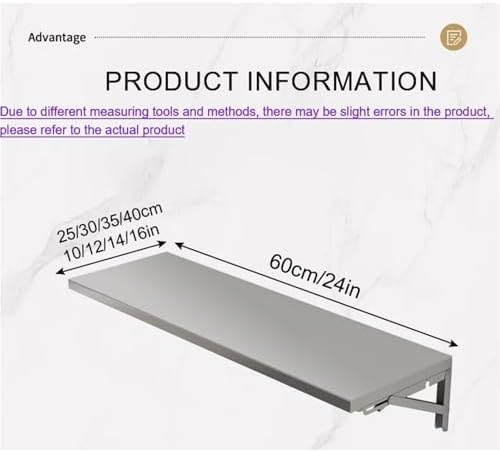 Folding Stainless Steel Wall Shelf for Food Trucks & Concession Windows - 24in Space-Saving Food Storage Solution, Durable & Stylish Design, Ideal for Limited Spaces
