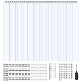 VEVOR Clear PVC Strip Curtain, 96 in Height x 84 in Width x 0.08 in Thickness, 14 PCS Walk in Freezer Cooler Curtain Strips, Smooth Waterproof Plastic Door Strips for Warehouse, Freezer, Garage Doors