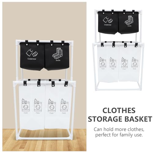 Panier à linge coton et plastique pour un rangement maison épuré - 8