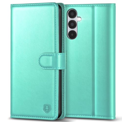 Coque Samsung Galaxy A15 5G Kuafcase en cuir PU vert glace