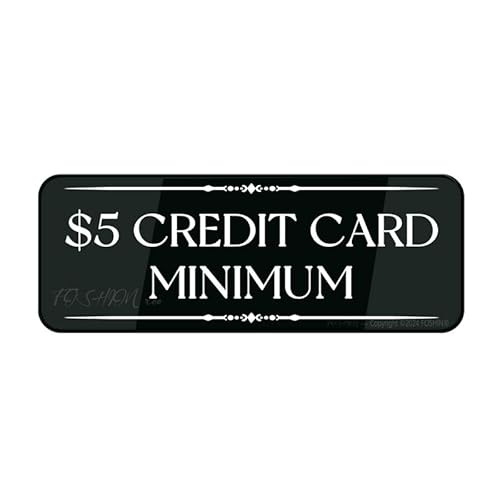 FOSHIN Acrylschild für Wanddesigner, 5 Dollar Kreditkarte, Mindestmaß an Wand oder Tür, Schild für Büro, Restaurants, Hotels, Supermarktbedarf, 25,4 x 7,6 cm FOSHIN Acrylschild für Wanddesigner, 5 Dollar Kreditkarte, Mindestmaß an Wand oder Tür, Schild für Büro, Restaurants, Hotels, Supermarktbedarf, 25,4 x 7,6 cm