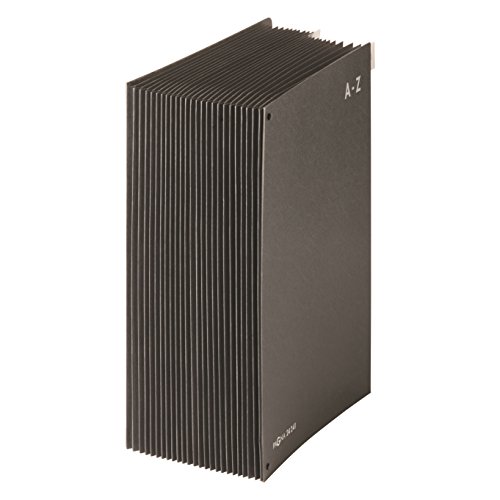 Pagna 24241-04 Pultordner 24-teilig schwarze Hartpappe, dehnbarer Leinenrücken 3 Schaulöcher, Tabe A-Z, schwarz – Ansicht 4