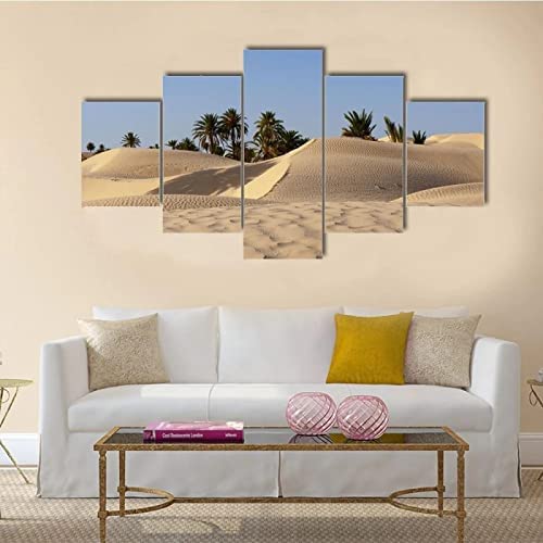 Art mural palmiers dans les dunes deco salon poster photo sur toile avec cadre 150 x 80 cm