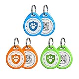 ilFindYou 3 Pack Dog Tags Personalized, QR Code Pet ID Tags for Dog Collar, Online Profile, Scan Location Alerts, Blue,Orange,Green