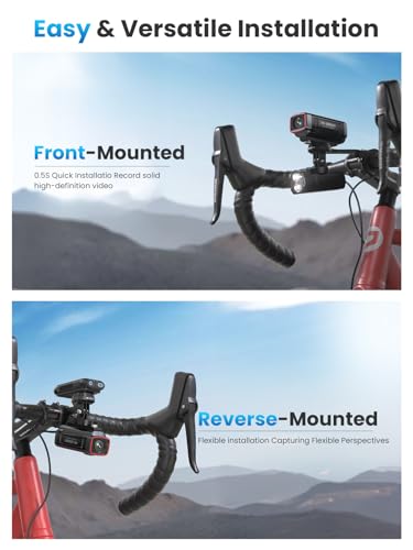 Image of AKEEYO-710Pro EIS Bike Camera, 4K28FPS 20MP WiFi Action Camera with IP66 Ultra HD Waterproof Camera, 142 Wide Angle View with 64GB Card, Upgrade Anti-Shake Function with Night Vision,G-Sensor,GPS
