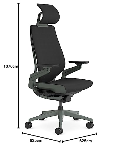 Image of Steelcase Gesture Ergonomic Office Chair with 360 Armrests, 3D Live Back Lumbar Support, Adjustable Headrest, Onyx Black, 66 x 62.5 x 107 cm