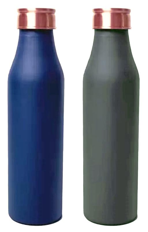 Bouteille d'eau en cuivre pur 950 ml lot de 2 gourdes de sport étanches pour voyage
