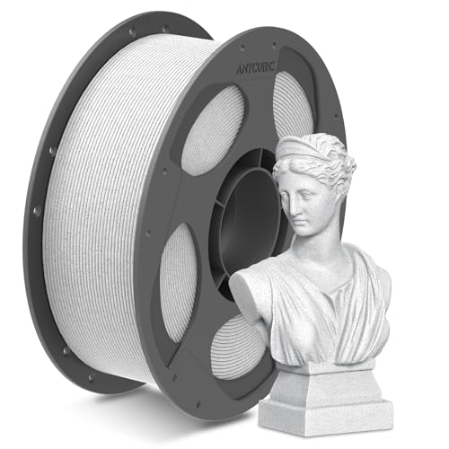 ANYCUBIC Marble PLA 3D Printer Filament, 3D Printing Rock PLA Filament 1.75mm Dimensional Accuracy +/- 0.03mm, 1KG Spool (2.2 lbs), Marble White