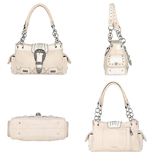 Montana West Buckle Collection Tote Bag Satchel Western Purses And Handbag For Women Mw1088G-8085Wt #TOP1