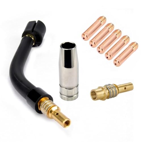 Homeponnew Kit de soplete de soldadura con cuello de cisne para MB15 15AK SB15, compatible con modelos 215 63616 63617, juego de 8 piezas de cuello de cisne de latón con puntas conductoras, resistente