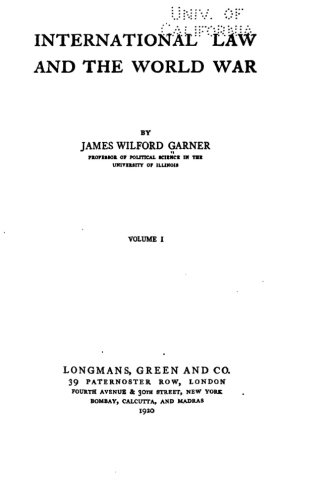 International law and the world war