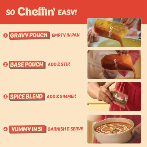 Image of Cheffin' Dal Makhani, 300g | Chef Curated Gourmet Cooking Kit | Ready in 10 Min | 100% Natural, No Preservatives | Serves 2-3