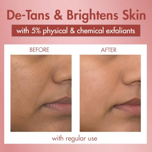 Image of mCaffeine Guava Tini De-Tan Face Scrub | 5% Physical & Natural Exfoliants | De-Tanned, Smoother Skin | Pore Cleansing | Removes Blackheads | AHAs - Glycolic & Lactic Acid | Walnut & Apricot | For Women & Men | Suitable for All Skin Types - 100g