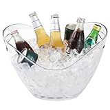 Large 8L Party Beverage Bucket, Acrylic Ice Bucket for Cocktail Bar, Cooler for Champagne, Red Wine or Beer, Food Grade, Suitable for Home...