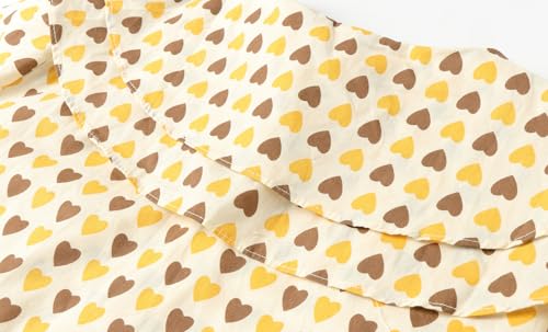 LittleSpring Girls Button Down Shirt witn Peter Pan Collar Heart Printing Valentine's Day Blouse4