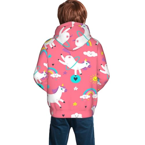 Yoga Unicorn Kid Hoodies Boys Sweatshirts Girls Pullover with Pocket4