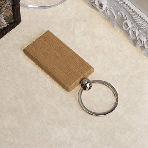 Regalos de bricolaje con llaveros de madera rectangulares DIY 3