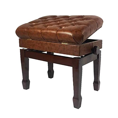 Bancs de Piano Banc de Piano réglable Tabouret de Piano en Bois avec siège en Cuir à Coussin épais, Pieds en Bois Robustes et Rangement caché (Marron) - Les Beatles, Paul McCartney, John Lennon, RIngo Starr, George Harrison Bancs de Piano Banc de Piano réglable Tabouret de Piano en Bois avec siège en Cuir à Coussin épais, Pieds en Bois Robustes et Rangement caché (Marron)