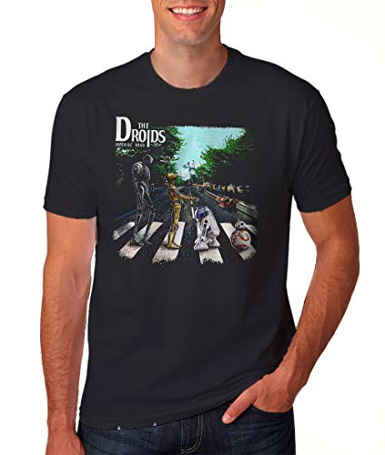 T-shirt imprimé drôle Droids Abbey Road Starwars Beatles Mashup - Les Beatles, Paul McCartney, John Lennon, RIngo Starr, George Harrison T-shirt imprimé drôle Droids Abbey Road Starwars Beatles Mashup