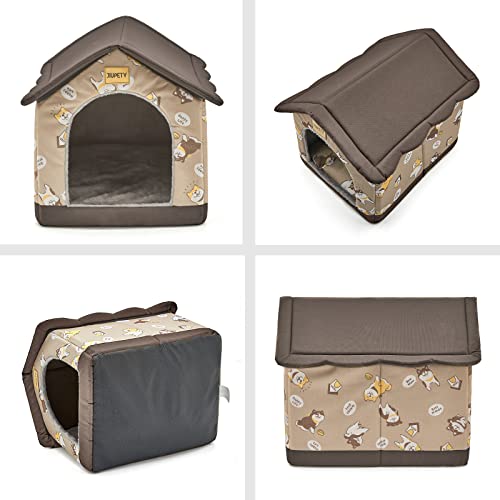 Jiupety Dog House Indoor, L Size Indoor Dog House for Medium Dog, Warm Cave Sleeping Nest Bed for Cats and Dogs, Brown - Image 4