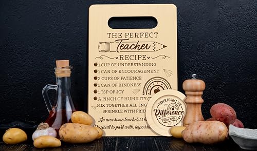 Tabla de cortar rectangular de bambú 30x20 cm con posavasos miniatura 4
