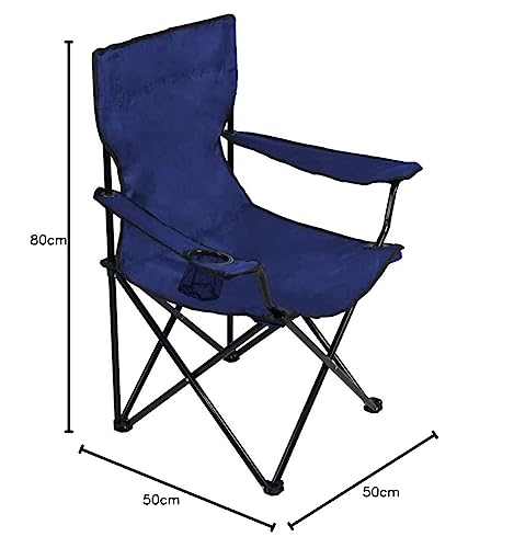 FINE GARDEN Camping Chair With Carry Bag, Lightweight Folding Camping Chair with Cup Holder, Comfortable Design Chairs with Armrests for Outdoor, Travel & Garden Seating Blue - Image 3