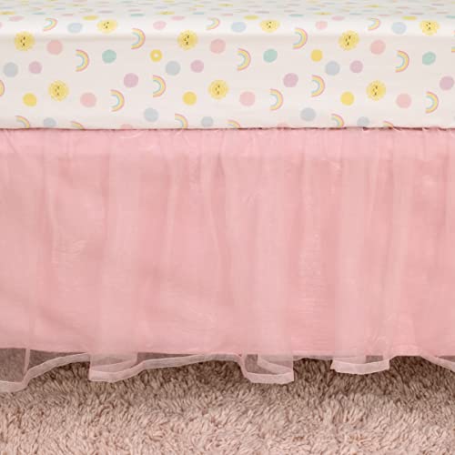 Image of NoJo Happy Days Multicolored Rainbows and Suns 100% Cotton Nursery Fitted Crib Sheet.