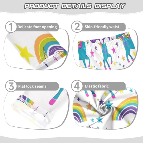 Toddler Girls Leggings Printed Yoga Pants Leggings Blue Unicorn and Rainbow for Kids3
