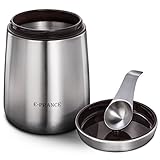 E-PRANCE Coffee Canister Airtight Coffee Vault - Freshness Protected -Stainless Steel Coffee Bean Container with Magnetic Scoop (18 oz)
