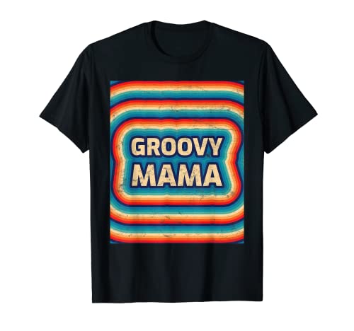 Groovy Mama Hippie Vintage Retro Colorato Donne Mamma Anni 70 Anni 80 Maglietta