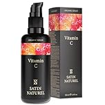 Satin Naturel Vitamin C Serum for Face with Hyaluronic Acid 100 ml - Brightening Serum for a Rejuvenated & Glowing Skin for Women - Organic Aloe Vera Based and Vegan Face Care