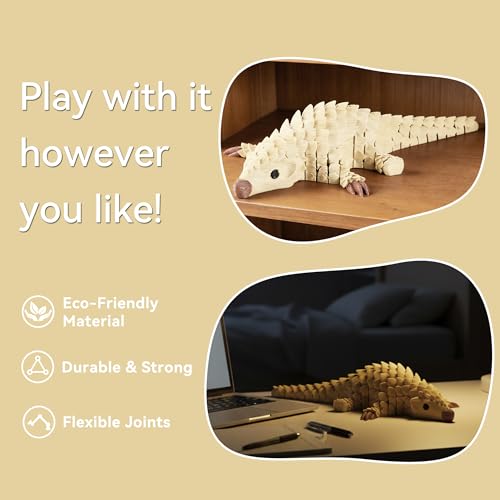 Yipintang 3D Printed Pangolin Desk Decor, 8.3" Reinforced Articulated Figure, Heavy-Duty Strong Joints, Poseable Scaled Collectible for Office Desk & Shelf Display, Unique Gift — view 6